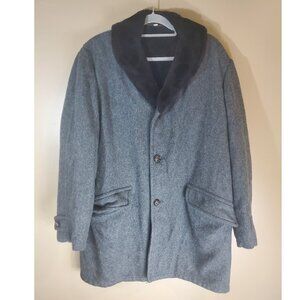 Vtg Men's Great Western Acrylic Faux Fur Long Coat, Size 46L